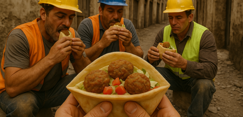 Construction with Falafel Lunch