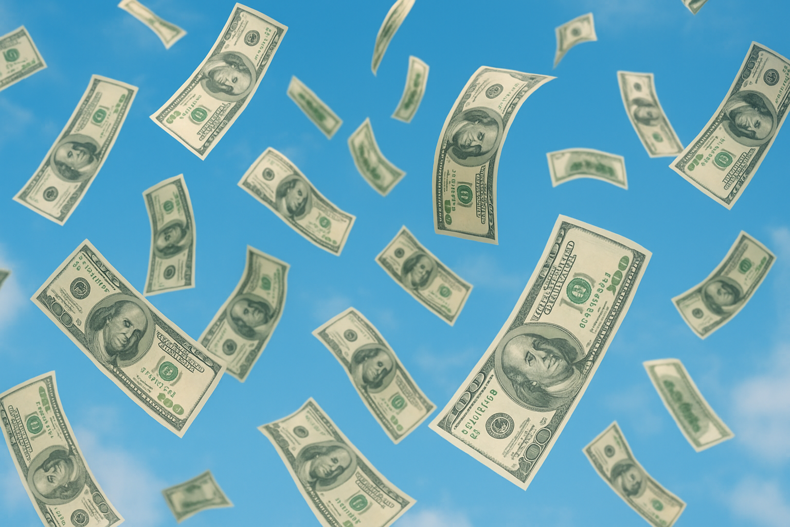 flying dollars