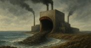 waste factory and the sea