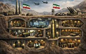 Underground military bunker with missile systems