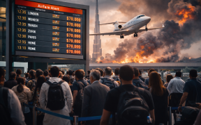 Crisis at Dubai airport departure gate
