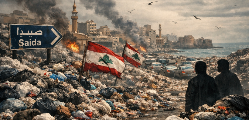 Sidon lost in trash and smoke