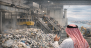 A man observes a waste facility