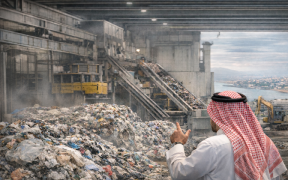 A man observes a waste facility