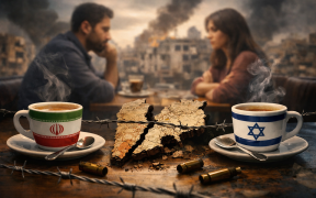 Tense drink in a broken world