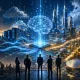 Futuristic city of AI and wealth