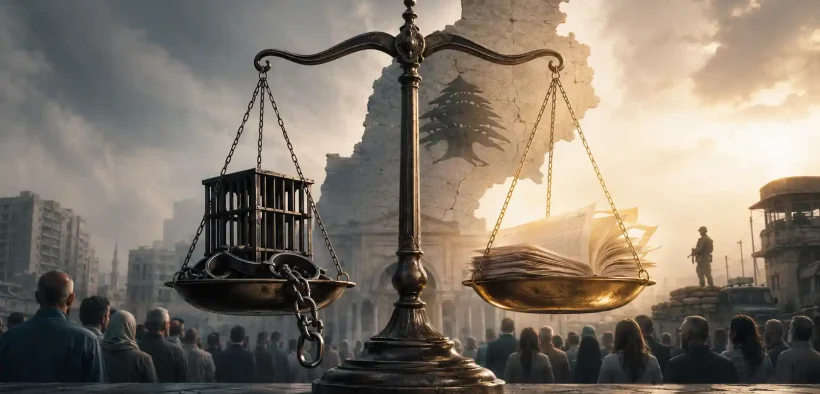 Scale of justice and society's weight