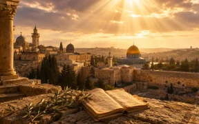 Ancient city at golden hour