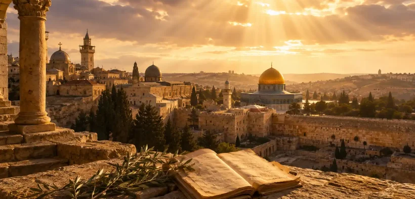 Ancient city at golden hour