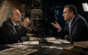 Cinematic interview in a documentary studio