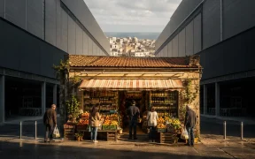 Coastal market between modern giants