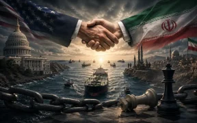 Geopolitical handshake over a tense sea
