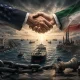 Geopolitical handshake over a tense sea
