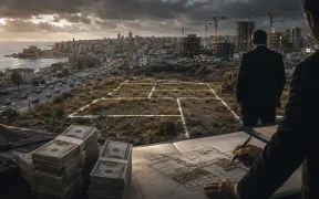 Urban development at dusk