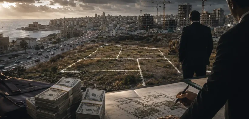 Urban development at dusk