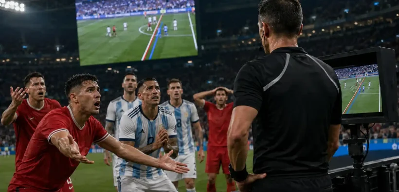 Tense moments VAR review in action