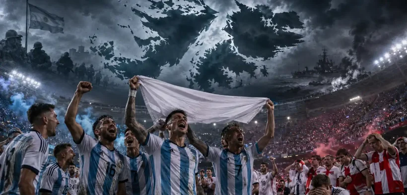 Victory and remembrance under stormy skies