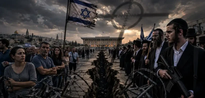 Divided Jerusalem Under Stormy Skies