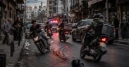 Gritty Dusk Motorcycle Street Rush