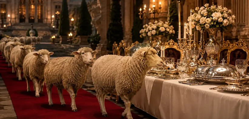 Sheep Procession to a Grand Banquet