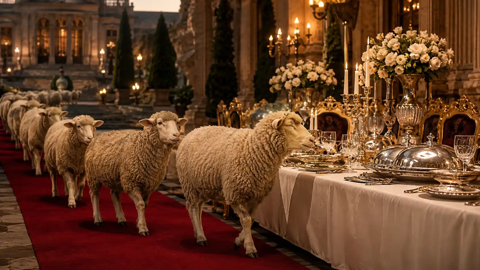Sheep Procession to a Grand Banquet