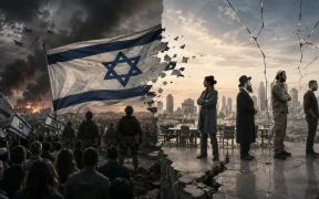 Torn Flag Divided Nation