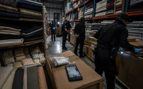 Warehouse Raid Among Textiles