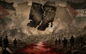 Charred Calendar Over a Divided City