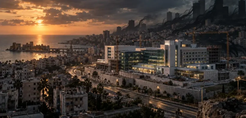 Dusk Over the Coastal Hospital City