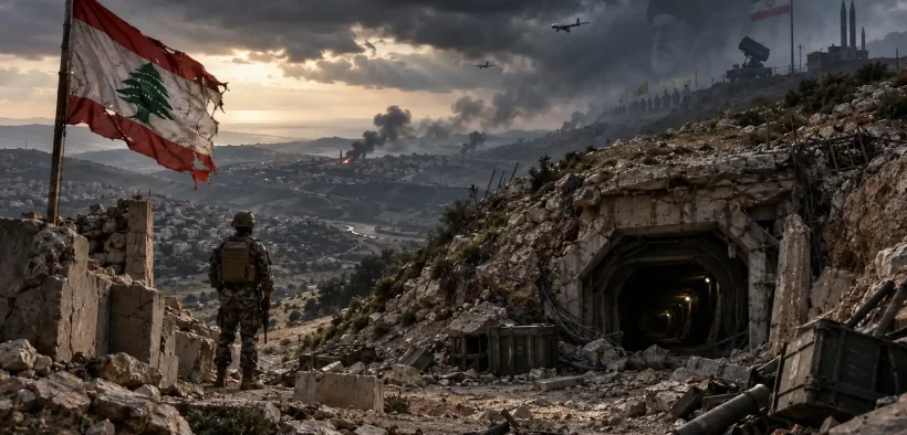 Lebanese Outpost Overlooking a War-Torn Valley
