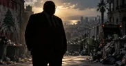 Silhouetted Authority Over City Cleanup
