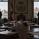 Tense Council Chamber Overlooking the Harbor