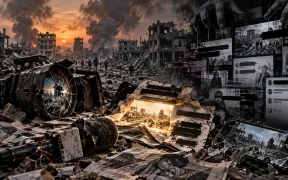 Censored Truth Amid Urban Ruins