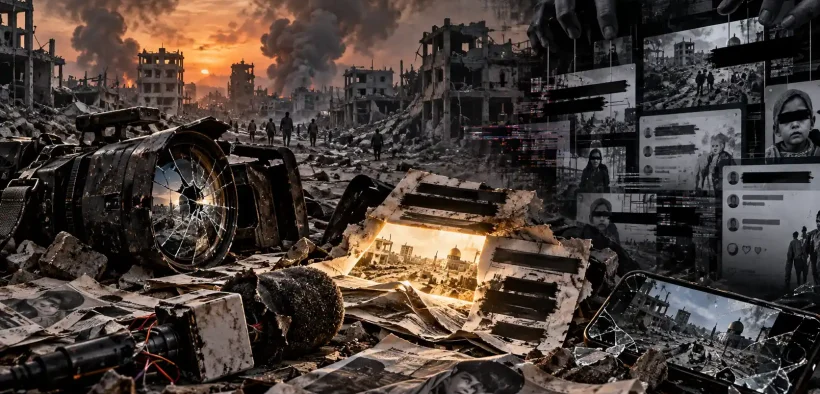 Censored Truth Amid Urban Ruins