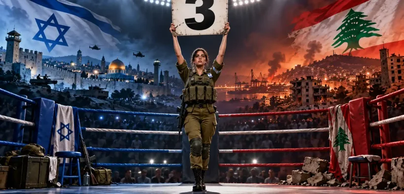 Israel–Lebanon Boxing Allegory with Number 3