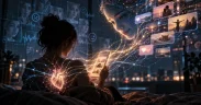 Neon AI Heart in a Quiet Room