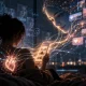 Neon AI Heart in a Quiet Room