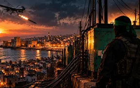Sunset Over the Fortified Harbor