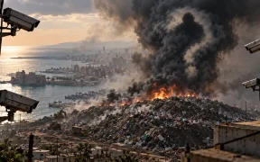 Surveillance Over the Burning Harbor