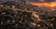 War-Torn Village Over Hidden Bunkers